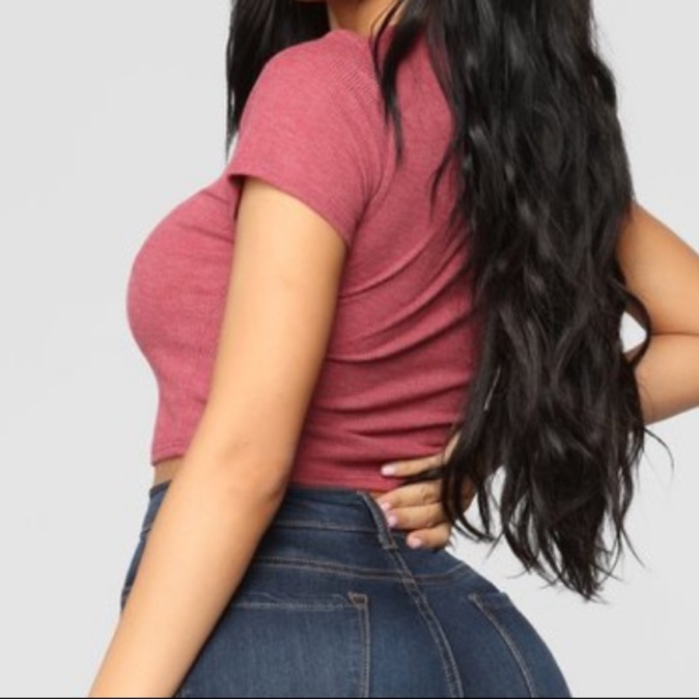 Burgundy crop top - Picture 3 of 3